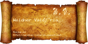 Weidner Valéria névjegykártya
